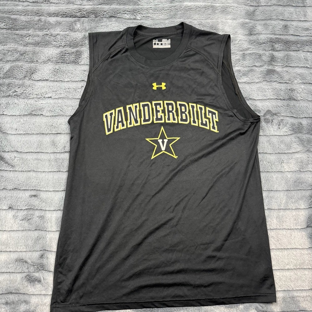 Under Armour Vanderbilt Commodores HeatGear Sleeveless Shirt Mens Small Black